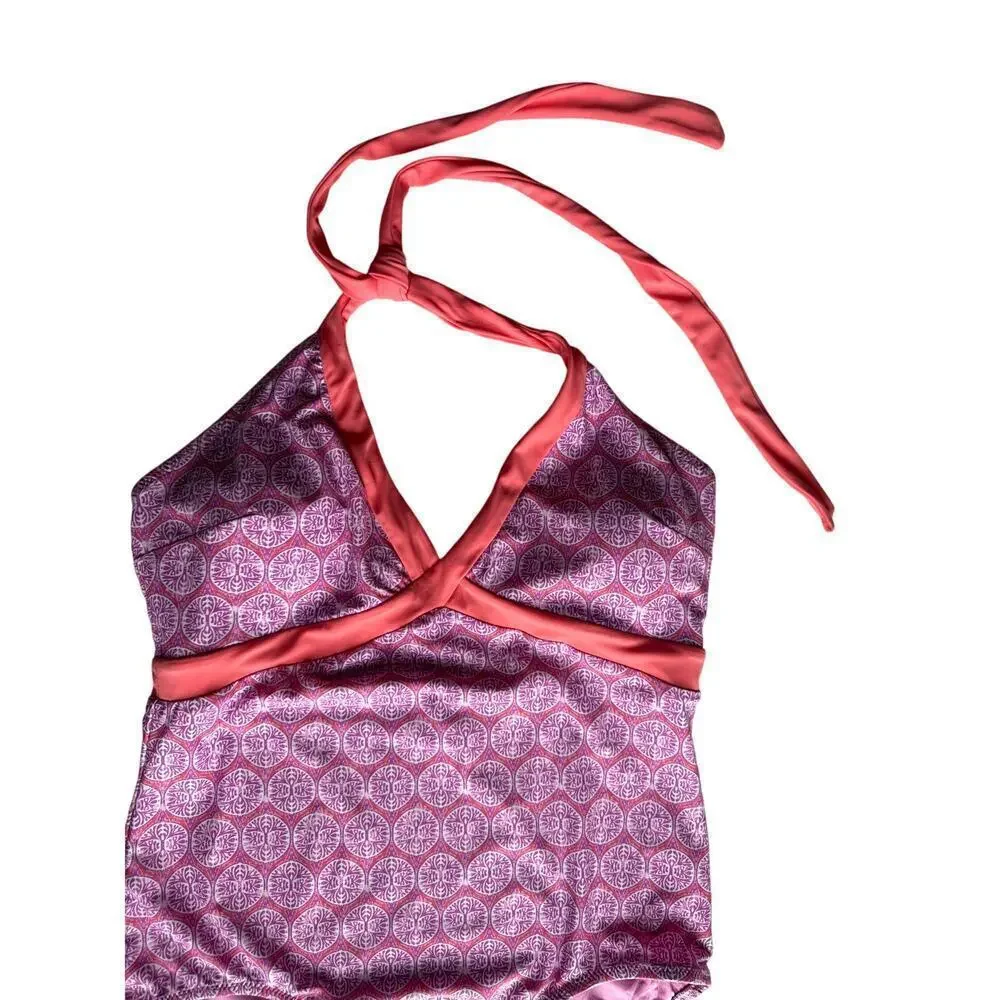 Cabana Life Provence Halter One Piece Swimsuit Womens L EUC